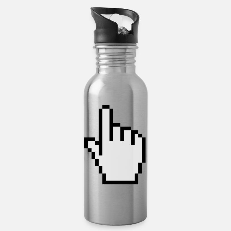 pointer / cursor - Water bottle with straw - silver