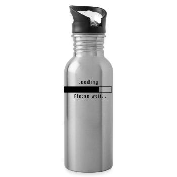 Loading - please wait - Water bottle with straw - silver - Right