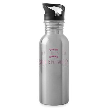 Kinésithérapeute super pouvoir cadeau - Gourde avec paille intégrée - argent clair - Droite