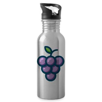 Grapes Grapes Veggie Fruit Fruits - Water bottle with straw - silver - Right