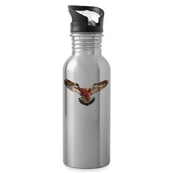 Vintage Wanderfalke - Trinkflasche mit integriertem Trinkhalm - Lightsilver - Rechts