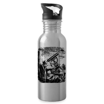 teleskop-astronomie-mann - Trinkflasche mit integriertem Trinkhalm - Lightsilver - Rechts