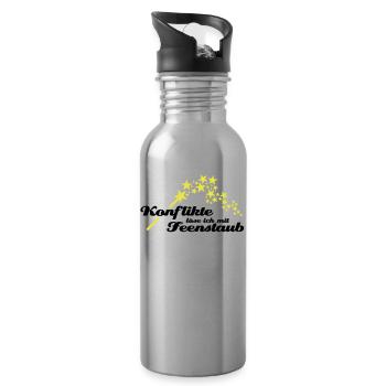 Konflikte löse ich mit Feenstaub - Trinkflasche mit integriertem Trinkhalm - Lightsilver - Rechts
