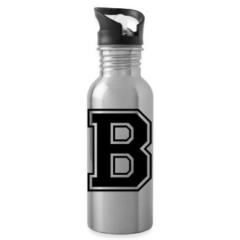 b - Water bottle with straw - silver - Right