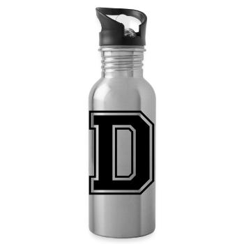 d - Water bottle with straw - silver - Right