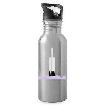 Missile Falcon Heavy Space X - Water bottle with straw - silver - Right