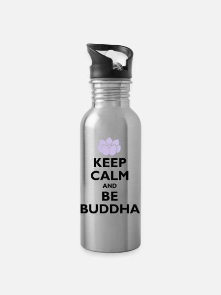 be buddha - Water bottle with straw - silver
