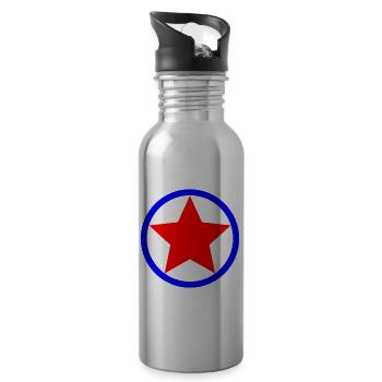 star - Water bottle with straw - silver - Right