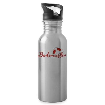 Der Bademeister sieht alles Schwimmbad FAB Rettung - Trinkflasche mit integriertem Trinkhalm - Lightsilver - Rechts