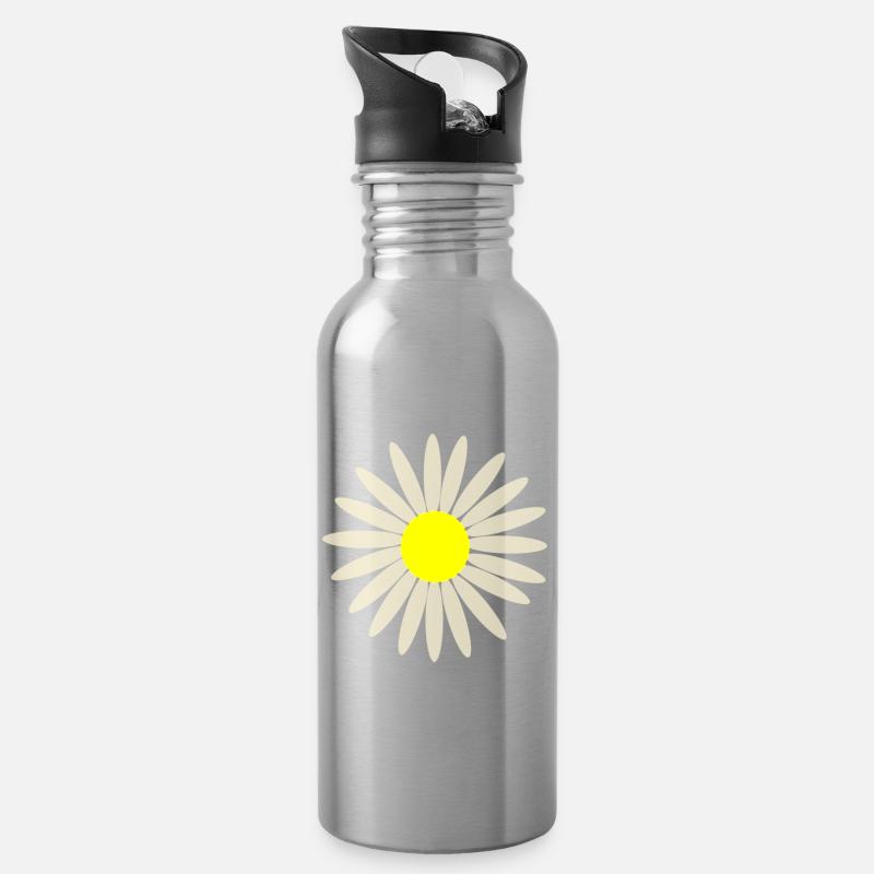 gaensebluemchen - Trinkflasche mit integriertem Trinkhalm - Lightsilver