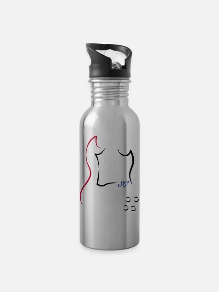 Gibson SG - Water bottle with straw - silver