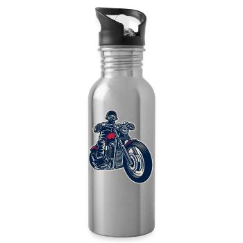 Moto rider moto - Gourde avec paille intégrée - argent clair - Droite