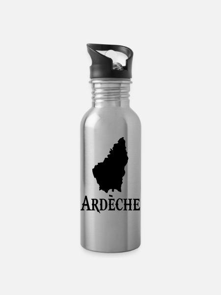 Ardèche ardeche Ardéchois - Gourde avec paille intégrée - argent clair
