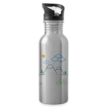 Radtour am Berg - Fahrrad - Tag am Berg - Trinkflasche mit integriertem Trinkhalm - Lightsilver - Rechts
