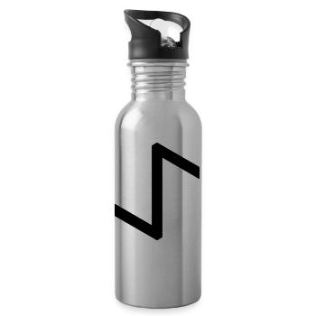Rune: Eihwaz ᛇ (Ei, Y), Quantum Runes Futhark 0 © - Trinkflasche mit integriertem Trinkhalm - Lightsilver - Rechts