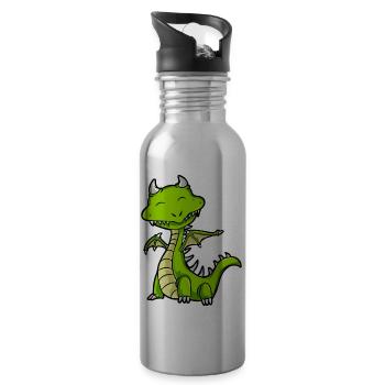 Dragon - Water bottle with straw - silver - Right