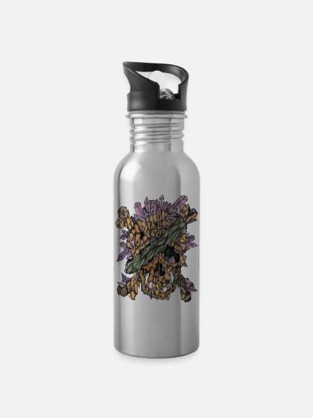 Crystal Pirate Crane Color - Water bottle with straw - silver