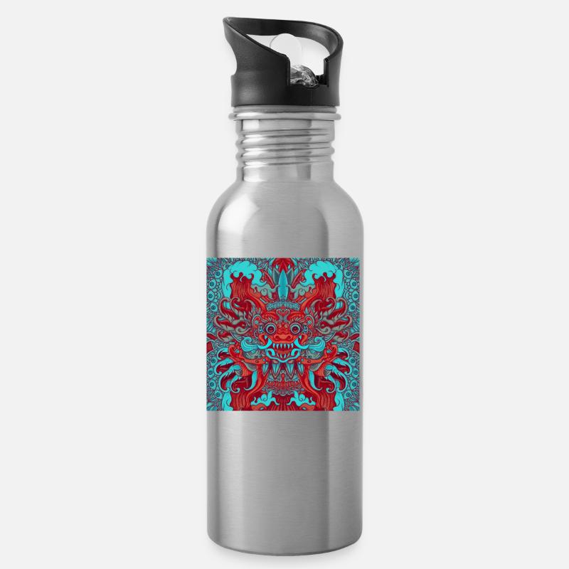 Neon Bali klein - Trinkflasche mit integriertem Trinkhalm - Lightsilver