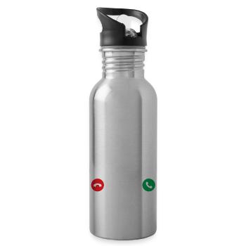 Snooker is calling - billiards pool snooker player - Water bottle with straw - silver - Right