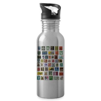 Gestaltung von Briefmarken - Trinkflasche mit integriertem Trinkhalm - Lightsilver - Rechts