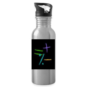 mathematics - Water bottle with straw - silver - Right