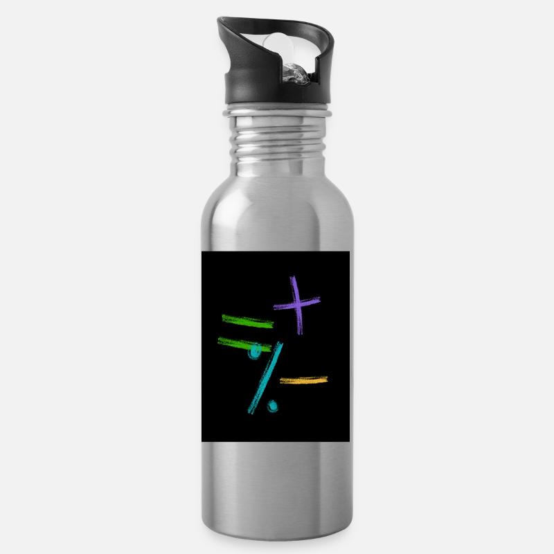 Mathematik - Trinkflasche mit integriertem Trinkhalm - Lightsilver