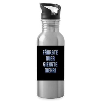 fährste quer siehste mehr - Trinkflasche mit integriertem Trinkhalm - Lightsilver - Rechts