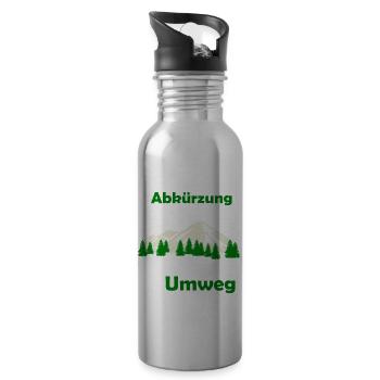 Wandern Spruch Geschenkidee - Trinkflasche mit integriertem Trinkhalm - Lightsilver - Rechts