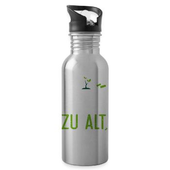 Du bist nie zu alt um im Dreck zu spielen. Garten - Trinkflasche mit integriertem Trinkhalm - Lightsilver - Rechts
