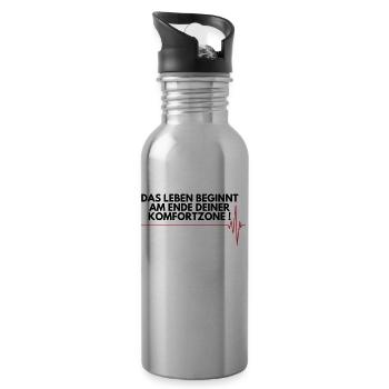 Komfor - Trinkflasche mit integriertem Trinkhalm - Lightsilver - Rechts