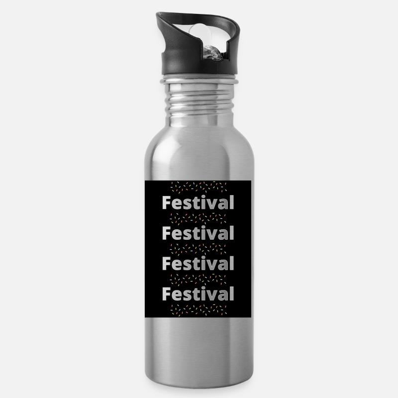 Festival - Trinkflasche mit integriertem Trinkhalm - Lightsilver