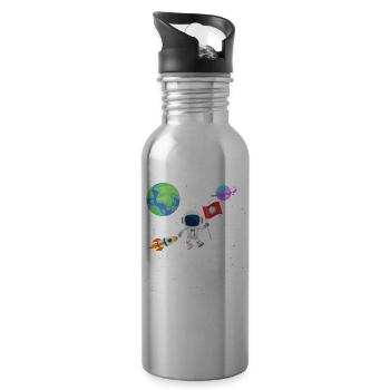 Rockets Space Astronomy Future Astronaut - Water bottle with straw - silver - Right