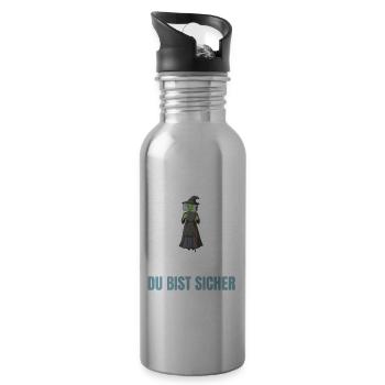 Hexerei Hexen Kostüm Hexenbesen Geschenk Halloween - Trinkflasche mit integriertem Trinkhalm - Lightsilver - Rechts