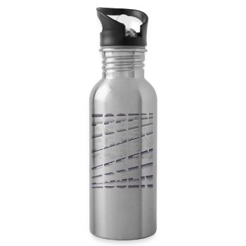 Essen Deutschland Stadt Schrift Skyline Heimat - Trinkflasche mit integriertem Trinkhalm - Lightsilver - Rechts