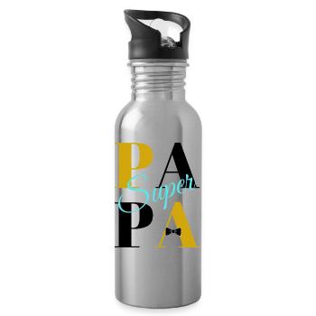 Super Dad - Water bottle with straw - silver - Right