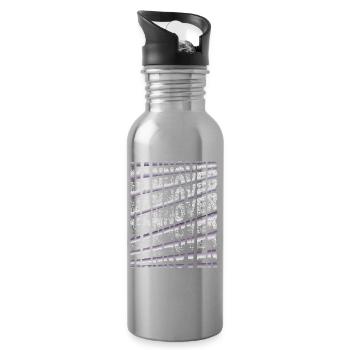 Hanover Germany City Font Skyline Home - Water bottle with straw - silver - Right
