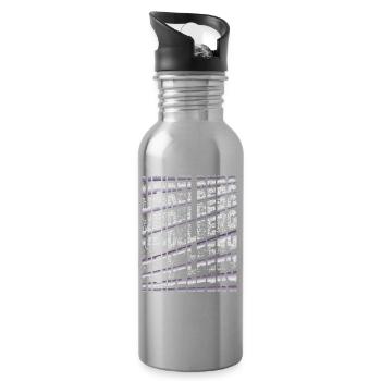 Heidelberg Germany City Font Skyline - Water bottle with straw - silver - Right