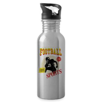 Joueur de football américain Vintage Retro USA Sport - Gourde avec paille intégrée - argent clair - Droite