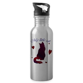 my little cat - Water bottle with straw - silver - Right