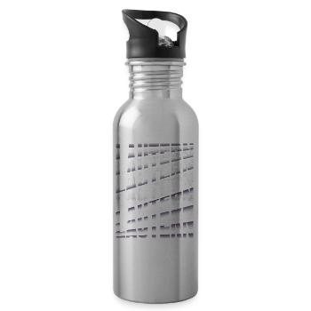 Lautern Germany City Font Skyline Home - Water bottle with straw - silver - Right