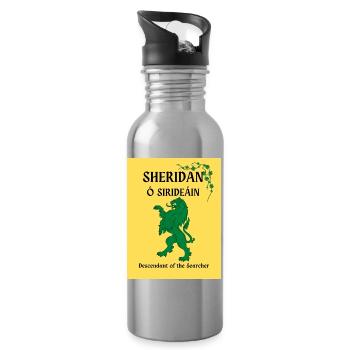 Nom de famille Sheridan - Gourde avec paille intégrée - argent clair - Droite