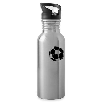 Football - Gourde avec paille intégrée - argent clair - Droite