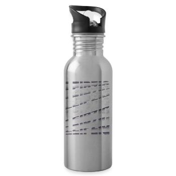 Leipzig Deutschland Stadt Schrift Skyline Heimat - Trinkflasche mit integriertem Trinkhalm - Lightsilver - Rechts