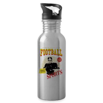 Joueur de football américain Vintage Retro USA Sport - Gourde avec paille intégrée - argent clair - Droite