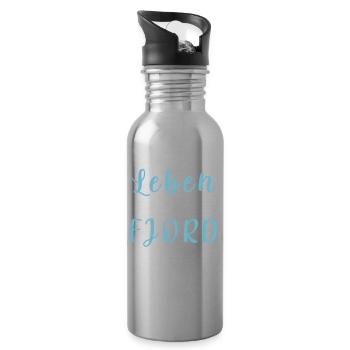 Leben ohne Fjord möglich - Trinkflasche mit integriertem Trinkhalm - Lightsilver - Rechts
