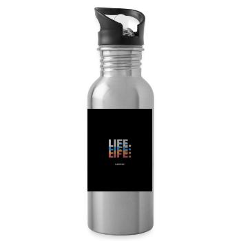 LEBEN - Trinkflasche mit integriertem Trinkhalm - Lightsilver - Rechts