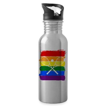 Squash LGBT Pride - Trinkflasche mit integriertem Trinkhalm - Lightsilver - Rechts