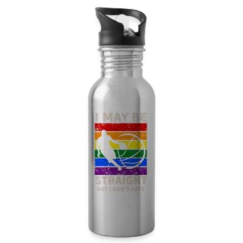 Basketball LGBT-Rechte - Trinkflasche mit integriertem Trinkhalm - Lightsilver - Rechts