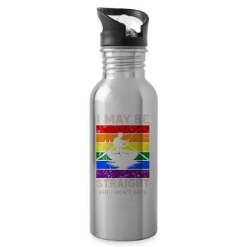 Pêche : les droits LGBT - Gourde avec paille intégrée - argent clair - Droite