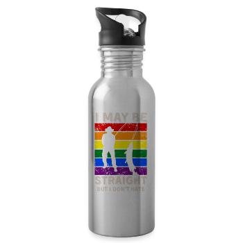 Pêche : les droits LGBT - Gourde avec paille intégrée - argent clair - Droite